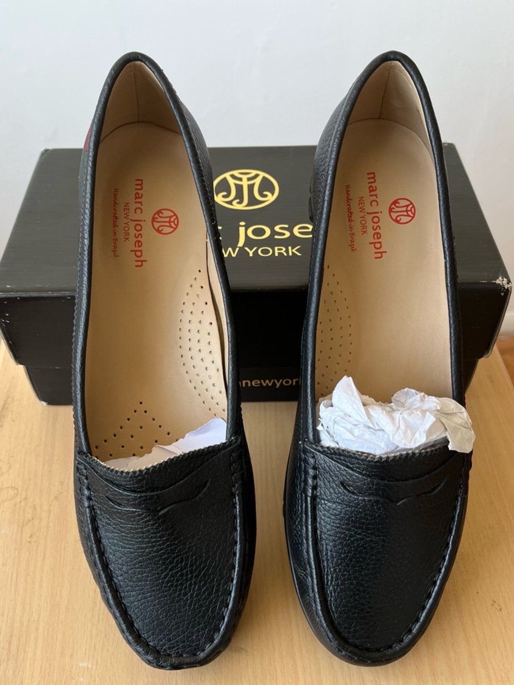 Marc Joseph New York Black Leather Loafers Size 11.